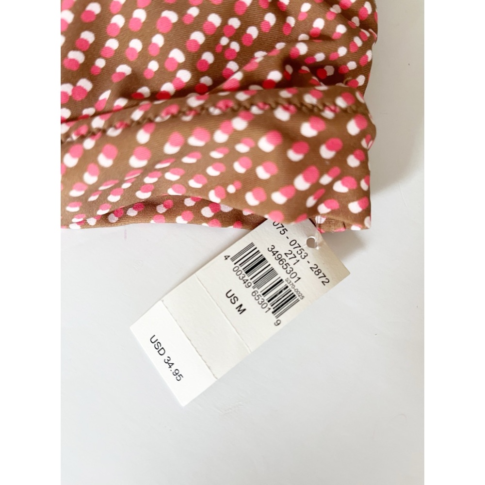 Aerie brown/pink/white polka dot scoop neck bikini top NWT M - Picture 5 of 10